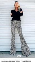 Load image into Gallery viewer, Leopard Banded Waist Flare Pants

