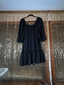 Black raised polka dot dress