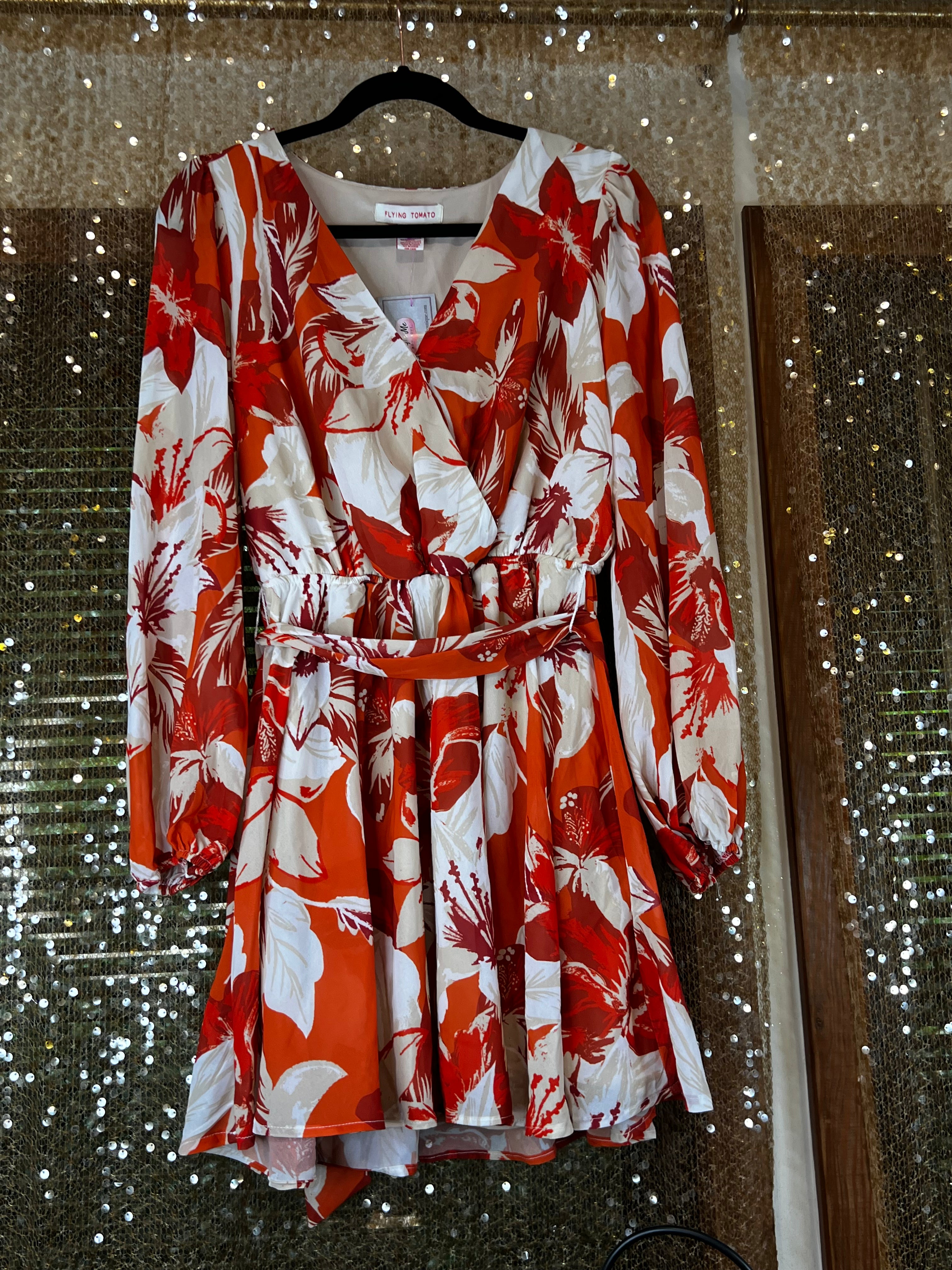 red and white long sleeve dress Red and White Long sleeve Dress