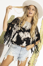 Load image into Gallery viewer, Tie Dye Fringe Shirt - Black
