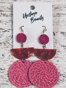Woven Pink Earrings