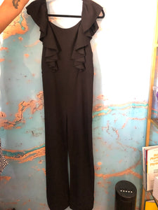Black Dress Jumper Frilled Top